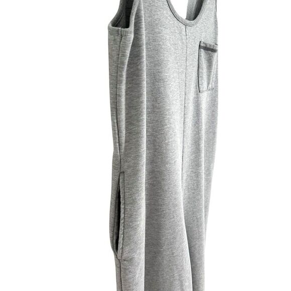Savage X Fenty Women Wide Leg Knit Jumpsuit Sleeveless 8/10 Gray Lounge Relaxed - Picture 6 of 16
